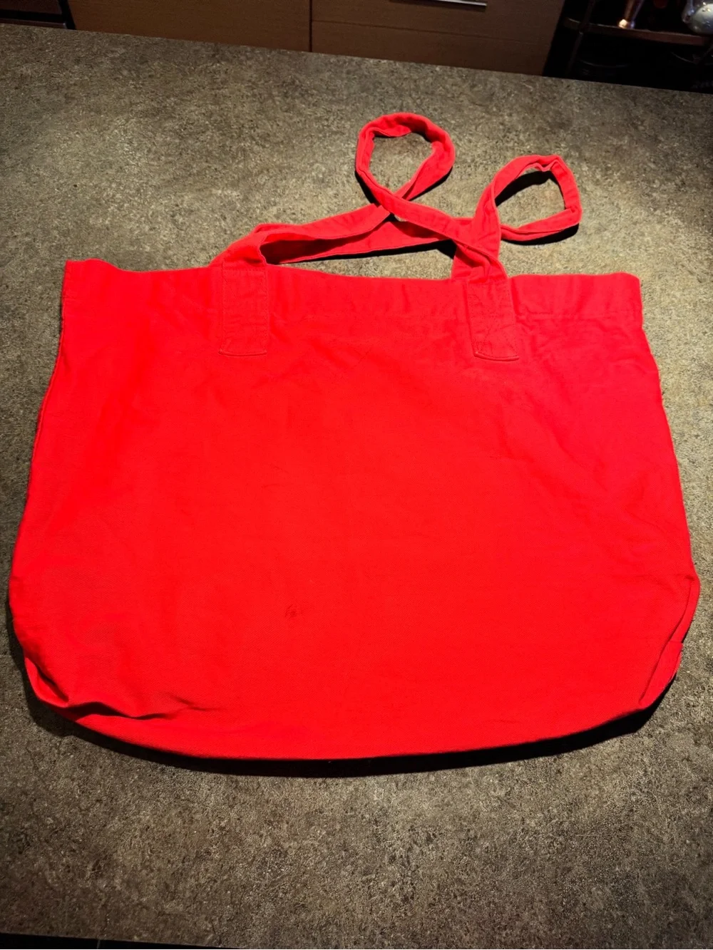 Esprit Bright Red Canvas Tote White Logo 80’s 90’s Gen X Millennials